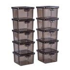 10-Pack Small Plastic Containers with Lids, Clear Stackable Storage Boxes & Bins Organizer for Bead Organizer, Craft Storage, Stickers, Jewelry & Small Items – Black Square Small - size: Black Square Small - 10 Pack