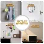 Key Holder Wall Mounted with Screws and Anchors, Gold Multifunctional Key Hanger with 10 Hooks, Entryway Front Door Kitchen Hallway Garage Office - color: Home-1 Gold