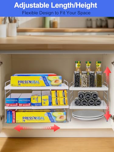 Cirhy Kitchen Wrap Organizer, Expandable Pantry Organizers and Storage, 3-Tier Foil and Plastic Wrap Organizer for Cabinet, Adjustable Shelf for Tin Foil, Ziplock Box, Saran Wrap (9.8-15.6") - style: Foil and Wrap Organizer-1pcs
