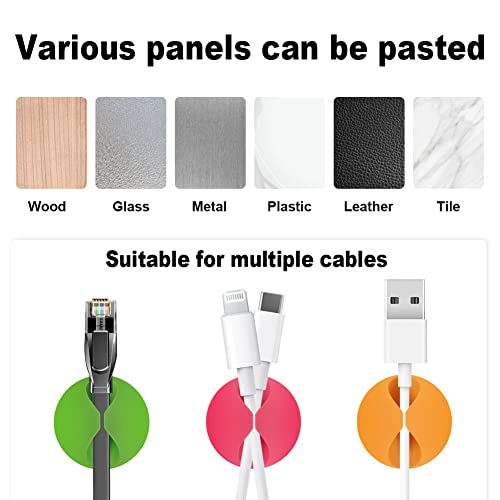 Shintop Cable Clips, Desk Cable Drop, Desk Wire Clips for All Your Computer, Electrical, Charging or Mouse Cord (Colorful,6pcs) - color: Colorful, size: Small