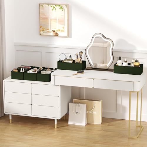DIMJ Drawer Organizer Clothes - 24 Pack Closet Drawer Organizer Bins for Baby Clothes Storage, Fabric Dresser Organizer for Nursery Bedroom, Foldable Small Drawer Dividers for Underwear Socks - color: Green, size: 24 Pack