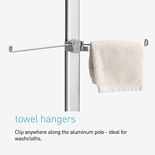simplehuman 9' Tension Pole Shower Caddy, Stainless Steel and Anodized Aluminum - size: 9 ft