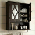 RoyalCraft Bathroom Medicine Cabinet Wall Mounted, Over the Toilet Storage Cabinet with Towel Rack and Adjustable Shelf, Large Bathroom Towel Cabinet Wall Mount 22x25 inch (Brown) - color: Brown