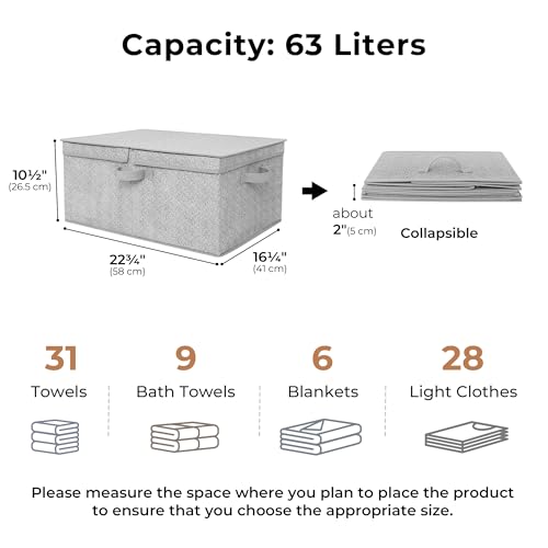 GRANNY SAYS Large Storage Bins with Lids, Decorative Storage Box for Shelves, Fabric Storage Bins Foldable, Storage Basket for Clothes, Keepsake Box, Jumbo, Gray, 2-Pack - color: Gray, size: Extra Large - 2 Pack