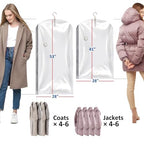 Hanging Vacuum Storage Bags, 6 Pack Hanging Storage Bags for Clothes With Electric Pump, Vacuum Sealed for Suits, Dress, Jackets (3 Long, 3 Short) - size: 6-Combo-Epump