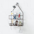 TreeLen Shower Caddy over Shower Head Hanging Bathroom Caddy for Bathroom Organizer 4 Hooks Shampoo Holder-Bronze - color: Bronze