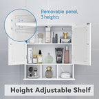 TaoHFE White Bathroom Wall Cabinet with 2 Door Adjustable Shelves,Over The Toilet Storage White Wall Mounted Medicine Cabinets for Bathroom Laundry Room Kitchen - color: White
