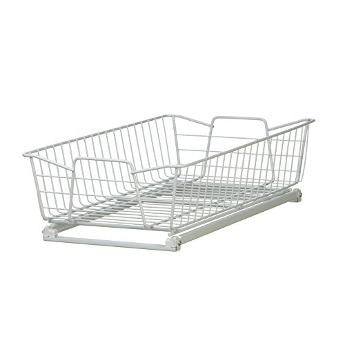 ClosetMaid Pull Out Cabinet Organizer, Heavy Duty, Slide Out Pantry Shelves Drawers for Kitchen, Bathroom, 5.25" H x 11.13" W x 20" D, White - color: White, size: 11-Inch One Tier