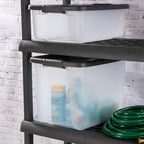 Sterilite 6-Pack ShelfTote, Clear Plastic Storage Bins with Lids, 50 Quart, Gray - Stackable Organizing Container Boxes for Closet, Bathroom, and Office - size: 50 Quart Tote, style: 6 Pack
