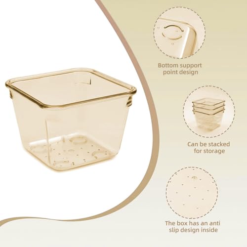 Kitchen Desk Drawer Organizers Storage for Office, Small Acrylic Vanity Trays Makeup Organizer for Drawer Bathroom Plastic Make up Organizers 25 Pcs Clear Champagne - color: Clear-Champagne
