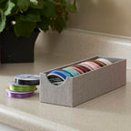 Household Essentials Grey 725-1 Deep Drawer Organizer Box for Storage | 12 in x 4 in x 3.13, Silver