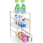 Simple Houseware Stackable Under Sink Cabinet Sliding Basket Organizer Drawer, White - color: White