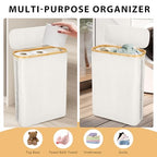 Odonata Large Toilet Paper Storage Basket with Lid, Slim Toilet Paper Organizer, Hold up to 20 Regular Rolls or 15 Mega Rolls. (Beige, 49L) - color: Beige