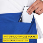 5-Pocket Waterproof Professional Cleaning Apron. Made for Pro Cleaners. Like a Cleaning Caddy Around Your Waist - color: Royal Blue, style: Small