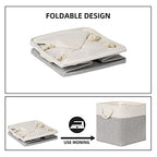 Bidtakay Fabric Basket Set - Large Square Organizer Bins, 13x13, Set of 3, White & Grey - color: White&Grey, size: 3 Pack-L Cube-13x13x13 In