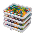 4PCS Large Clear Hard Shell Zipper Case, Makeup Organizer & Toy Storage Bag for Lego Bricks, Diaper Pouches, Cosmetic Bags, Transparent Pencil box, Puzzle Board Game, Portable Travel Toiletries - size: 4Pcs-Large