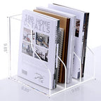 HeZone Desk File Organizer, Acrylic Magazine File Holder with 3 Vertical Compartments Rack File Sorter for Office Home Classroom Desk Organization, Clear… - style: 3 slots-A4