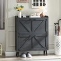 Barnyatoh Shoe Storage Cabinet with 2 Flip Drawers, Farmhouse Hidden Shoe Organizer, Narrow Slim Shoe Rack Cabinet for Entryway Hallway,Black - color: Black