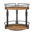 HOOBRO Lazy Susan Organizer Spice Rack, 2-Tier Height Adjustable Rotating Spice Organizer, for Kitchen Countertop and Cabinet, Rustic Brown BF05TL01 - color: Rustic Brown + Black