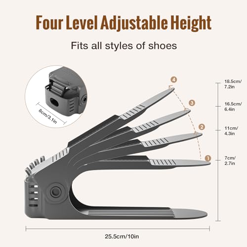Neprock Shoe Slots Organizer, Shoe Rack Space Saver Organizador De Zapatos (12 Pack) Grey - color: Gray, size: 12 Pack