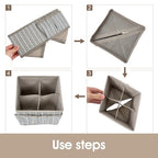 VERONLY Cosmetic Storage Bins Makeup Organizer, Adjustable Multifunction Storage Box Desk Drawer Divider for Makeup Brushes, Bathroom Countertop or Dresser, Set of 4 (Grey) - style: Tree Branch Pattern 4PC