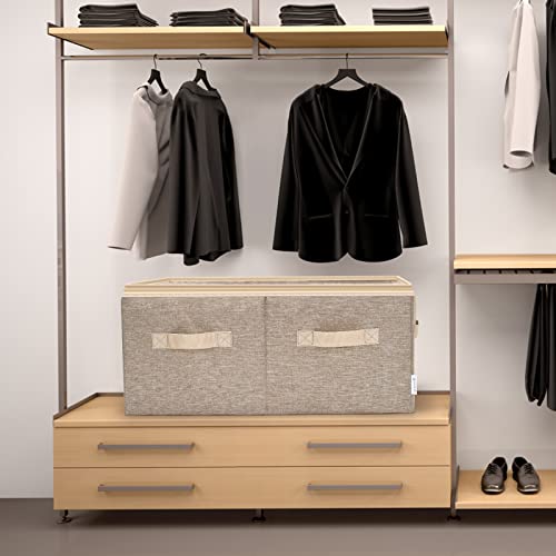Moteph Shoe Organizer for Closet - Shoe Storage Organizer for Closet Organization with Clear Cover & Adjustable Dividers, Shoe Rack & Basket - (Light Brown, Large - 24 Pairs) - color: Light Brown, size: Large - 24 Pairs