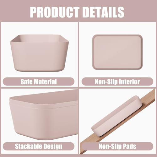 Plastic Drawer Organizers, 10 PCS Drawer Organizer Bins, Bathroom and Vanity Organizer Plastic Tray, Makeup organizer and storage for Makeup, Bedroom, Kitchen Gadgets Utensils and Office (Pink) - color: Pink, size: 10pcs