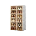 ANTBOX Shoe Organizer Storage Box, Portable Folding Shoe Rack For Closet With Magnetic Clear Door,Large Sneaker Cabinet Bins Sturdy Easy Assembly 6 Layers-12 Grids - size: 6 Layers-12 Grids