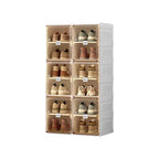 ANTBOX Shoe Organizer Storage Box, Portable Folding Shoe Rack For Closet With Magnetic Clear Door,Large Sneaker Cabinet Bins Sturdy Easy Assembly 6 Layers-12 Grids - size: 6 Layers-12 Grids