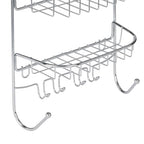 Bath Bliss Design Chrome, Resistant, 2 Tier Contoured Caddy, Over The Shower Head, Rust Proof, Bathroom Organizer with Hooks for Hanging Razor, Sponge, Shampoo Holder (Model: 4662)