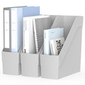 Delifox 3 Pack Magazine Rack, Plastic File Folder Bin Organizer, Gray - color: 3Pack-Gray