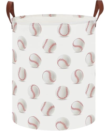 CLOCOR Kids Laundry Basket,Waterproof Baby Boys Nursery Hamper,Collapsible Fabric Storage Container,Toys Bin,Room Decor,Gift Basket（Baseball - color: Baseball