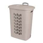 Sterilite 3-Pack Ultra Wheeled Hamper, Plastic Rolling Laundry Basket, Gray Pumice - Portable Clothes Carrier with Flip-Top Lid and Retractable Handle for Home, Apartment, and Dorm - color: Gray Pumice
