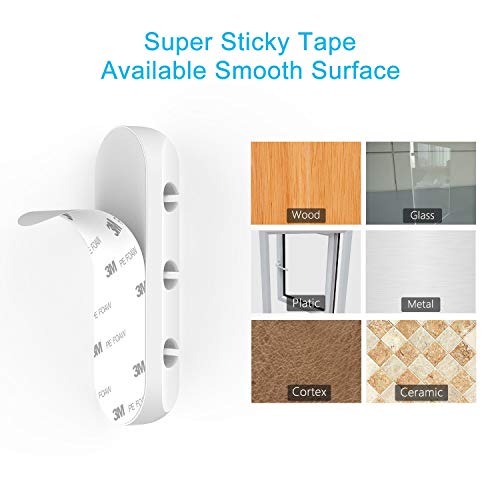 INCHOR White Cable Clips, Cord Organizer Cable Management, Cable Organizers USB Cable Holder Wire Organizer Cord Clips, 2 Packs Cable Straps for Desk Car Home and Office (5, 3 Slots) - color: White