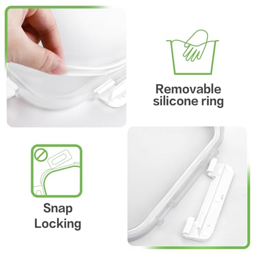 HOMBERKING 24pc Glass Food Storage Containers with Lids, Glass Meal Prep Containers with Leak Proof Snap Lock Lids, Airtight Bento Lunch Boxes, Kitchen Storage (12 lids & 12 Containers) - White - color: White