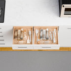 Yieach Clear Expandable Silverware Drawer Organizer,9.4-15.6In Adjustable Silverware Tray for Drawer,Acrylic Kitchen Utensil Drawer Organizer for Cutlery,Flatware Organizers and Fork and Spoon Holder - size: M - 9.4 to 15.6