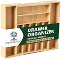 Bamboo Drawer Organizer – Expandable 9 Slot Silverware & Utensil Tray for Kitchen, Office & Kitchen –Fits 13”–19.6” Drawers, Natural Bamboo Wood, Deep Compartments - Durable & Eco-Friendly - size: 9 Slot