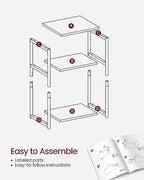 VASAGLE Side Table, Small End Table, Tall Nightstand for Living Room, Bedroom, Office, Bathroom, Misty Gray and Classic Black ULET273B68 - color: Misty Gray + Classic Black