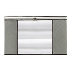2 Pack Foldable Large Storage Bags 24 x 16 x 14 (L x W x H) inch for Comforter Quilt Blanket Clothes with Clear Window & Handles - Easy to Fit King Size Comforter Set - Closet Under Bed Organizer - size: Large (Horizontal), style: Set of 2