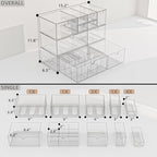 Desk Organizer Set, Clear Stackable Dustproof Storage Boxes for Desktop, Office, DIY Craft & Vertical Space Saving, Perfect for Makeup, Stationery, Jewelry Organization (10 Drawer) - size: 10 drawer clear