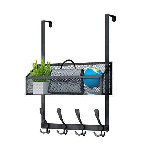 Kaiferty Over The Door Hooks Organizer, Coat Rack Over The Door Storage Hanger Towel Rack, Back of Door Storage Organizer for Bathroom,Bedroom,Kitchen,Office (Black, 2-Tier) - color: Black, size: 2-Tier