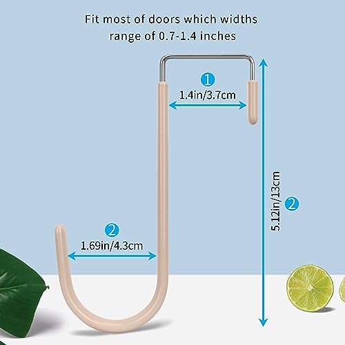FYY Over The Door Hooks, 4 Pack Door Hangers Hooks with Rubber Prevent Scratches Heavy Duty Organizer Hooks for Living Room, Bathroom, Bedroom Hanging Clothes, Towels, Hats, Coats, Bags Nude - color: A Nude, size: Short, style: 4 Pack
