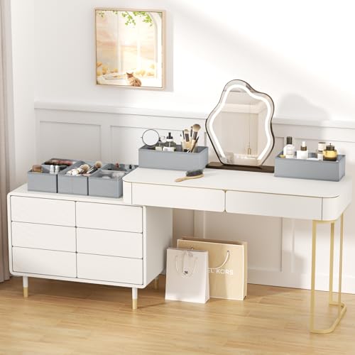 DIMJ Drawer Organizer Clothes Storage - 24 Pack Baby Dresser Organizer for Nursery, Foldable Closet Drawer Organizer Bins for Bedroom Organization, Fabric Storage Dividers for Socks, Underwears, Bras - color: Gray, size: 24 Pack