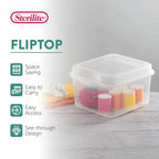 Sterilite FlipTop, Stackable Small Storage Bin with Hinging Lid, Plastic Container to Organize Desk at Home or Office, Clear, 36-Pack - size: 1.5 Cubic Feet, style: 36 Pack