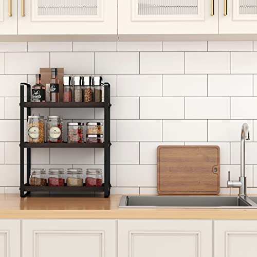 HNRLOY Bathroom Counter Organizer,Bathroom Countertop Organizer,Counter Shelf,Countertop Storage,Organization and Storage,Makeup Shelf,Sink Caddy(Brown 3 Tier) - color: Brown 3 Tier