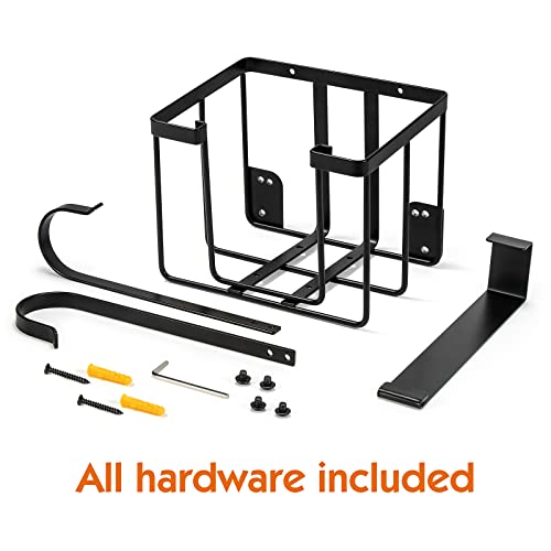 ORLESS Over The Door/Wall Mount Ironing Board Hanger, Laundry Room Iron and Ironing Caddy Board Storage Holder, Black - color: Regular Black