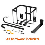 ORLESS Over The Door/Wall Mount Ironing Board Hanger, Laundry Room Iron and Ironing Caddy Board Storage Holder, Black - color: Regular Black