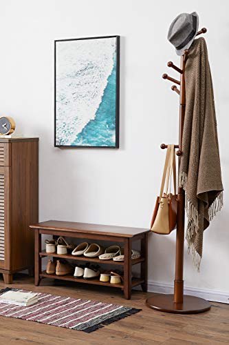 XKZG Storage Bench Wooden Shoe Rack Bench Rustic Solid Wood Entryway Bench (Brown,23.6") - color: Brown, size: 23.6"W x 11.8"D x 16.5"H