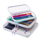 MACOPRO 4 PCS Small Clear Hard Shell Zipper Case, Clear Hard Shell Pencil Case with Zipper, Transparent Pencil Box & Zipper Pouch for School, Office & Art Supplies - size: 4Pcs-Small