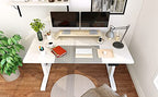 Homall Height Adjustable Electric Standing Desk, 55 x 28 Inches Stand Up Desk, Sit Stand Home Office Desk Computer Workstation with T-Shaped Metal Bracket (White) - color: White, size: 56 Inch